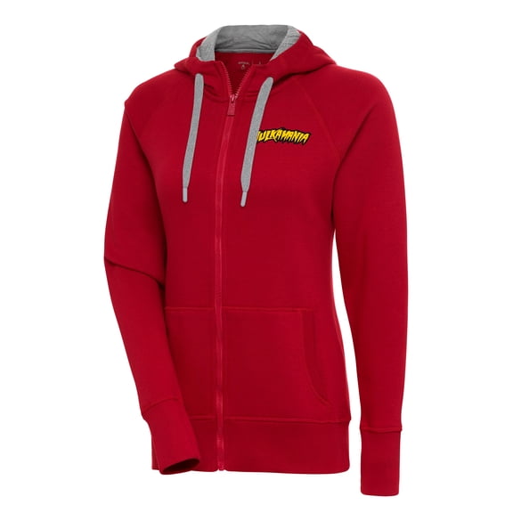 Women's Antigua  Red Hulk Hogan Victory Raglan Full-Zip Hoodie