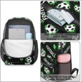 thumbnail image 4 of Football and Star Black Pattern 17" Waterproof Oxford School Backpacks for Teens, S-Shape Padded Straps, for School, Travel, Hiking, Camping, 4 of 4