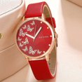 thumbnail image 4 of enjoywould 2Pcs/Set Women Watch Bracelet Set Quartz Watch Butterfly Decor Rhinestone Faux Pearl Exquisite Stainless Adjustable Faux Leather Strap Lady Wrist Jewelry, 4 of 5