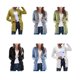thumbnail image 5 of Qarigey Suéter de mujer con cuello en V, botón, prendas de vestir exteriores, abrigo de otoño de punto de manga larga, amarillo, L Prendas para la parte del cuerpo Gris L, 5 of 6