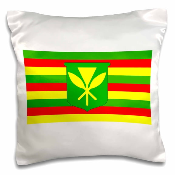 3dRose, The Kanaka Maoli, historical flag of the Hawaiian people., 16x16 inch Pillow Case