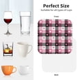 thumbnail image 6 of Pofeuu Heart Plaid Print Coasters for Drinks, 4Pack PU Leather Coasters, Bar Drink Coasters for Tabletop Protection, Furniture from Damage-Square, 6 of 6