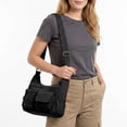 thumbnail image 6 of BadPiggies Nylon Shoulder Bag for Women Waterproof Crossbody Purse Casual Handbag with Adjustable Strap - Black, 6 of 9