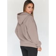 thumbnail image 6 of Womens Zip Up Hoodies Oversized Sweatshirts Fall School Fashion Outfits Casual Jackets Winter Clothes Brown XL, 6 of 7
