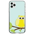 thumbnail image 1 of DistinctInk Clear Shockproof Hybrid Case for iPhone 12 Pro MAX (6.7" Screen) - TPU Bumper, Acrylic Back, Tempered Glass Screen Protector - Yellow Owl Cartoon - Cartoon Owls, 1 of 2