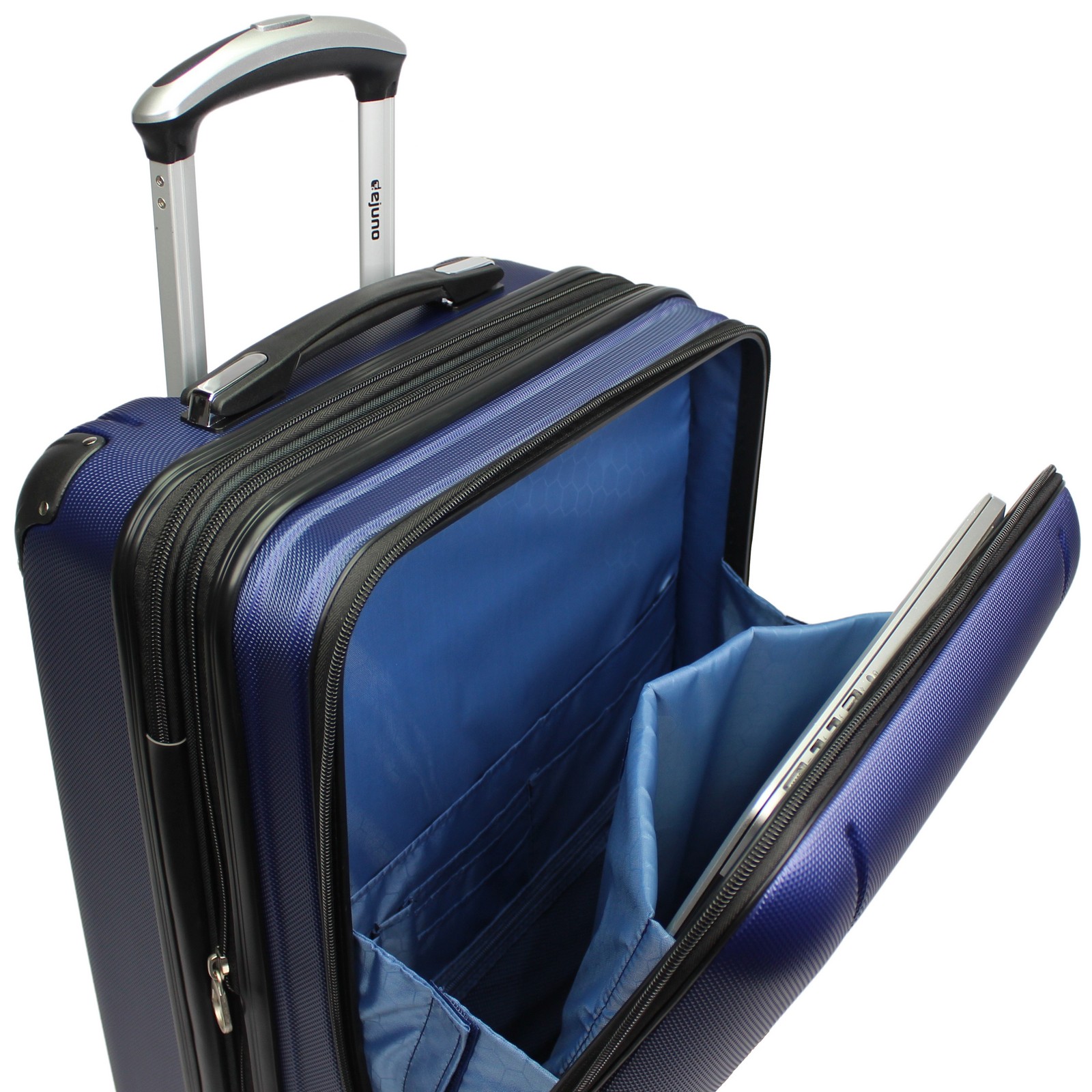 Dejuno Compact Hardside 20-inch Carry-on Luggage with Laptop Pocket - Navy