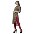 thumbnail image 4 of Moomaya Cotton Tunic Roll Up Sleeves Women Printed Kurti Knee Length Summer Kurta, 4 of 6