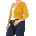 thumbnail image 3 of Women's Plus Size Long Sleeves Lightweight Open Solid Sweater Bolero Cardigan S-3XL, 3 of 5