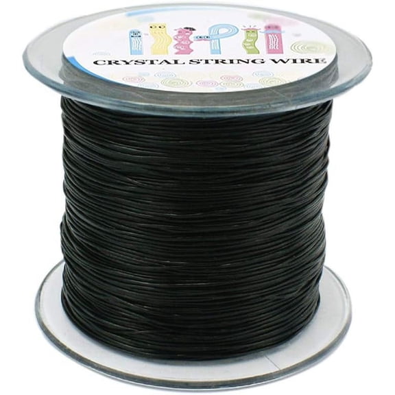 Korean Elastic Crystal Thread Black 1mm about 109.36 yards(100m)/roll