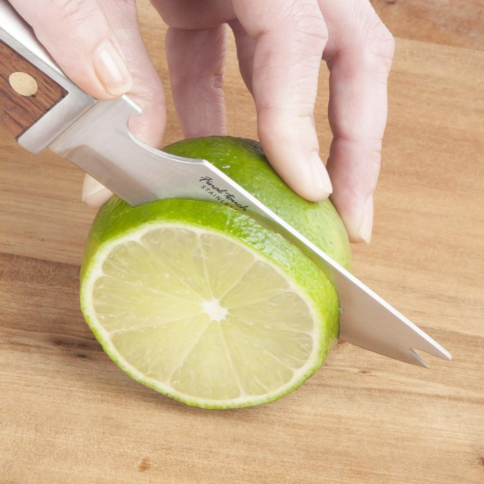 Final Touch Bartender's Bar Knife & Zester Set, 8.7" L, Made of Wood and Stainless Steel