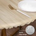 thumbnail image 3 of Orange Brown Round Tablecloth, Fitted Table Cover with Elastic for 36"-44" Round Tables, Modern Abstract Art Ombre Striped Table Cloth Outdoor Indoor Dinning Party Waterproof Tablecloths, 3 of 7