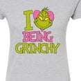 thumbnail image 3 of The Grinch - I Love Being Grinchy - Juniors Fitted Graphic T-Shirt, 3 of 5