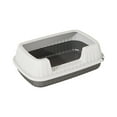 thumbnail image 2 of Open Small Cat Litter Box with High Side, Ample Space, Anti-Splashing Kitten Litter Pan,Semi-Enclosed Removable Kitty Cat Toilet with Litter Sifting Scoop for Boxes Easy to Clean No Odor-Grey, 2 of 7