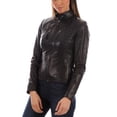 thumbnail image 2 of Luis Leather Womens Genuine Gaezy Black Lambskin Leather Jacket, Biker Jacket, 2 of 4