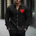thumbnail image 2 of SERTG Mens Valentine's Day Print Shirt Long Sleeve Button Down Collar Casual Breathable Fashion Top for Men(Black,M), 2 of 4