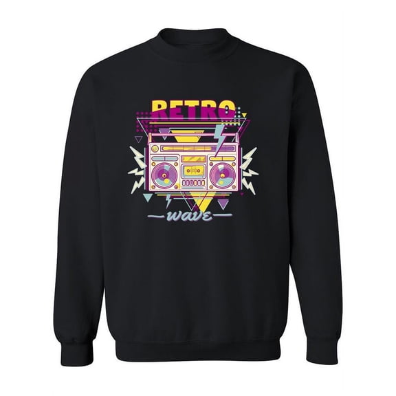 Boombox Retro Wave Sweatshirt Women -Image by Shutterstock, Female Medium