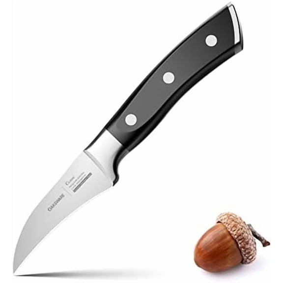 Bird Beak Paring Knife, 2.75 Inch Peeling Knives German Stainless Steel Small Curved Fruit Knifes, Razor Sharp Kitchen Pairing Knives with Ergonomic and Full Tang Handle