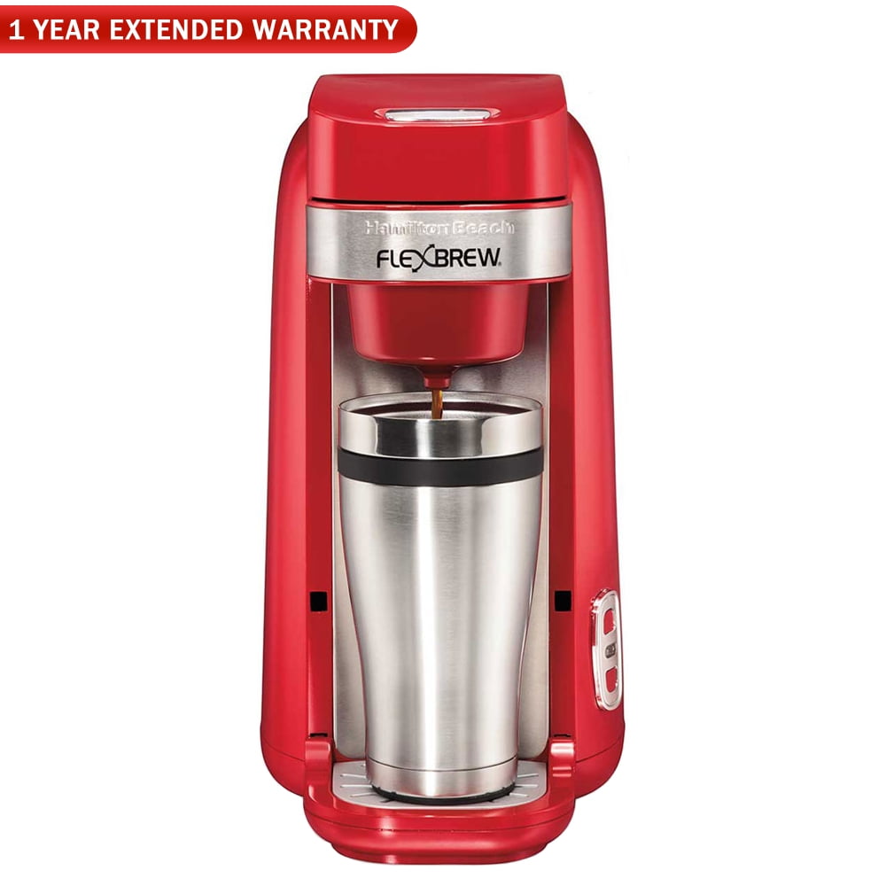 Hamilton Beach SingleServe Coffee Maker, FlexBrew Red (49960) + 1