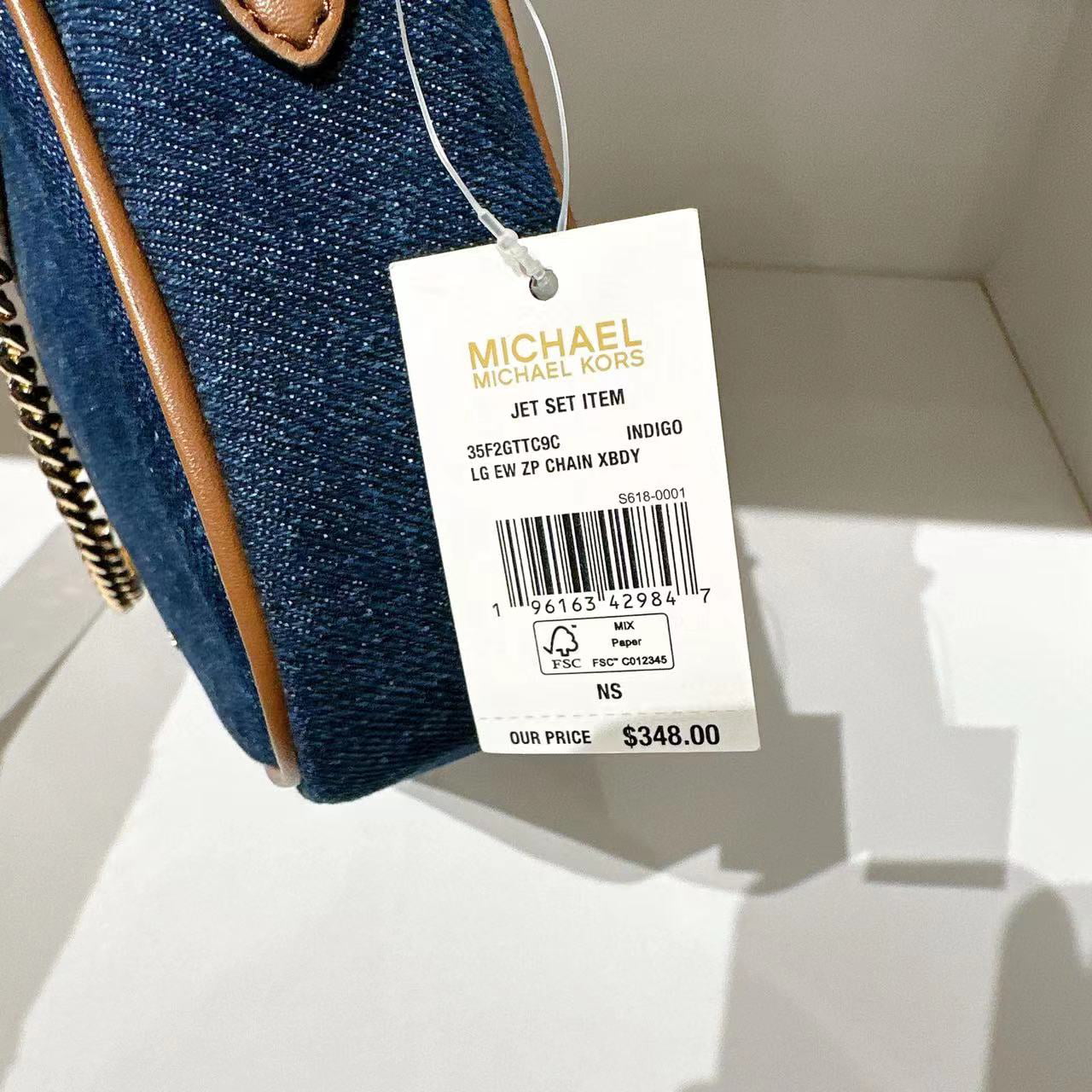 Michael Kors Karlie Small Leather Crossbody Bag in Pale Blue 32F1GCDC5L-487  194900938423 - Handbags - Jomashop