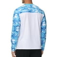 thumbnail image 4 of QPNGRP Men's long sleeved swimsuit sunscreen UPF 50+ UV protection sports exercise running hiking T-shirt swimsuit round neck camouflage Blue 2XL, 4 of 6