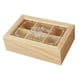 thumbnail image 4 of Caja de té de madera, organizador de almacenamiento de té, cofre de almacenamiento de madera, 6 rejillas, caja de almacenamiento de té portátil con, 4 of 9