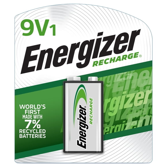 Energizer Recharge 9 Volt Battery (1 Pack), Rechargeable 9V Battery