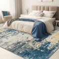 thumbnail image 3 of KIRFEIHT Modern Abstract Area Rug 8x10 Carpet for Living Room Indoor Rugs Non Slip Large Rug for Bedroom Faux Wool Rug for Kids Playroom Blue Grey, 3 of 6