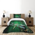 thumbnail image 4 of Ambesonne Dragonfly Quilted Bedspread Set 2 Pcs, Vivid Gemstone, Twin Size, Emerald Multicolor, 4 of 5