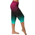 thumbnail image 6 of CLOISE Capris for Women Stretch Capris Joggers With Pockets Soft Elastic Waist Running Petite Capri Sweatpants Pull On Capri Lounge Pants Gradient Color Casual Yoga Capris Green, 6 of 6