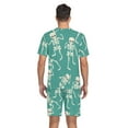thumbnail image 6 of joogoo Men's Pajama Set Skeleton Dancing Skull V-Neck Pj Shorts Set 2 Piece Loungewear Sleepwear XL, 6 of 7