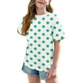 thumbnail image 3 of WQQZJJ Summer T-shirt for Girls, Polka Dot Printed Fashion Tops Casual Crew Neck Short Sleeve Shirt Home Loose Clothing, 3 of 7