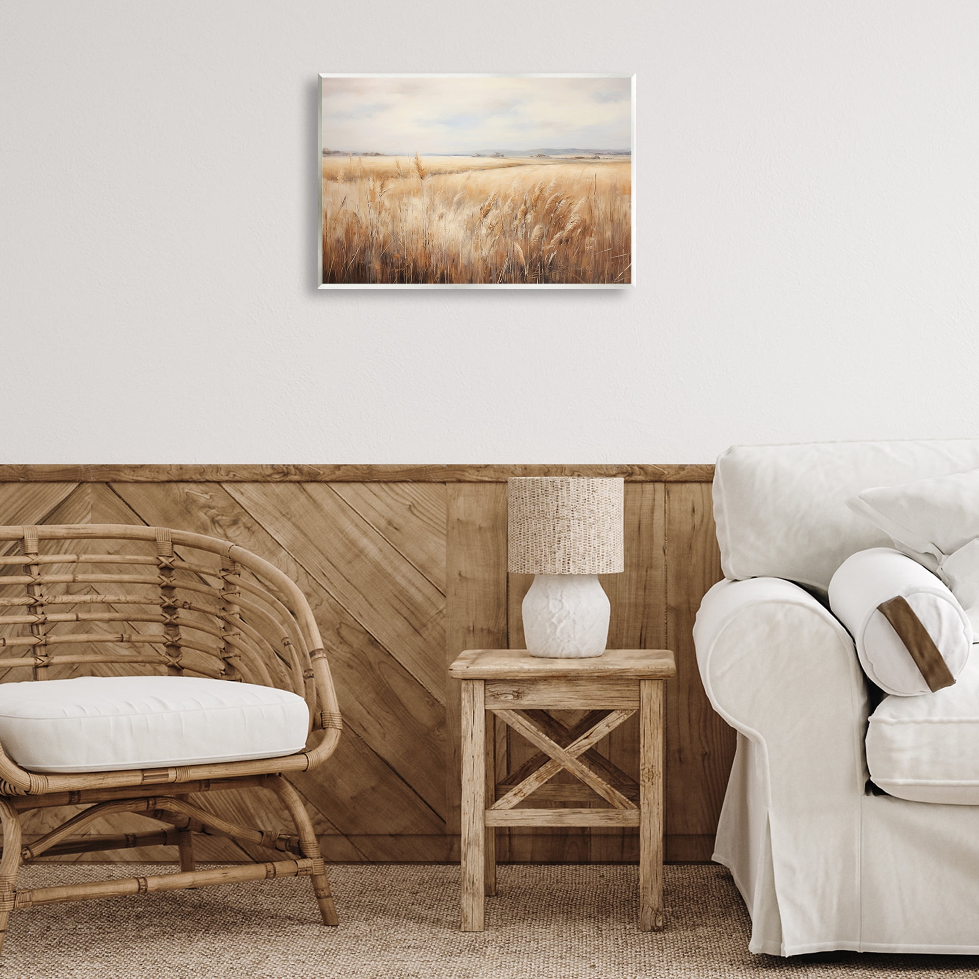 Stupell Industries Vast Wheat Field Landscape & Nature Painting Unframed Art Print Wall Art, 19 x 13