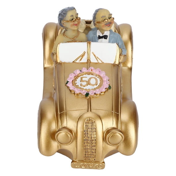Hucha, pareja de ancianos, caja de dinero para abuela de resina, regalo de cumpleaños, rendimiento inigualable