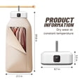 thumbnail image 5 of Secadora de Ropa Portátil, Mini Secadoras de Ropa con Control Remoto, Pequeña Máquina de Secado Eléctrica Compacta y Plegable con Bolsa de Secado para Viajes, Autocaravanas, Hogar, Apartamento., 5 of 5