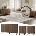 thumbnail image 5 of Laintene 3-Piece Boho Bedroom Set - 6-Drawer Dresser & 2 Nightstands with 3 Drawers & USB Charging, Fluted Wooden Storage, Modern Dresser & Nightstand Combo, Walnut, 5 of 12