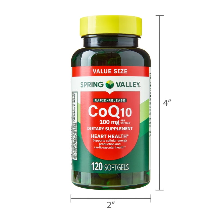 spring valley coq10 with l carnitine Rapid-Release Heart Health Dietary Supplement Softgels, 100 mg, 120 Count HSA/FSA Eligible واقي شمس مع فيتامين سي