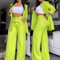 thumbnail image 3 of Conjunto de chaqueta elegante para mujer, abrigo con cuello con muescas y pantalones de diseño de bolsillo, traje de trabajo de dos piezas, moda de otoño, nuevo, 3 of 5