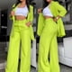 thumbnail image 3 of Conjunto de chaqueta elegante para mujer, abrigo con cuello con muescas y pantalones de diseño de bolsillo, traje de trabajo de dos piezas, moda de otoño, nuevo, 3 of 5