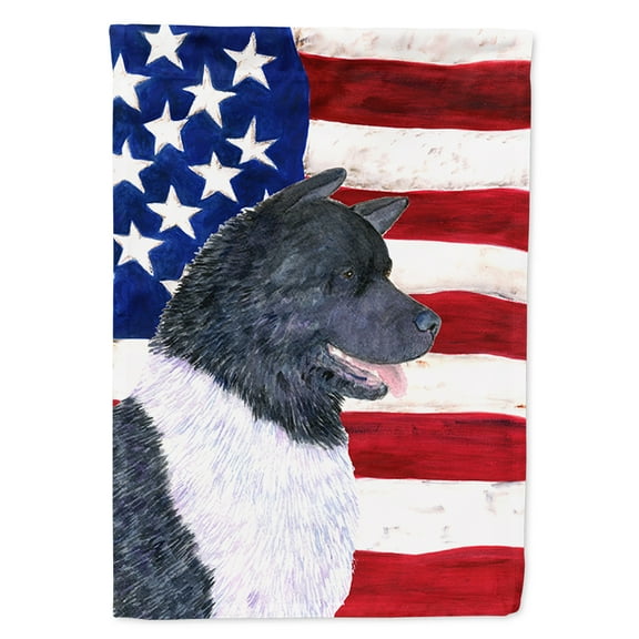 Carolines Treasures SS4005GF USA American Flag with Akita Flag, Small, Multicolor