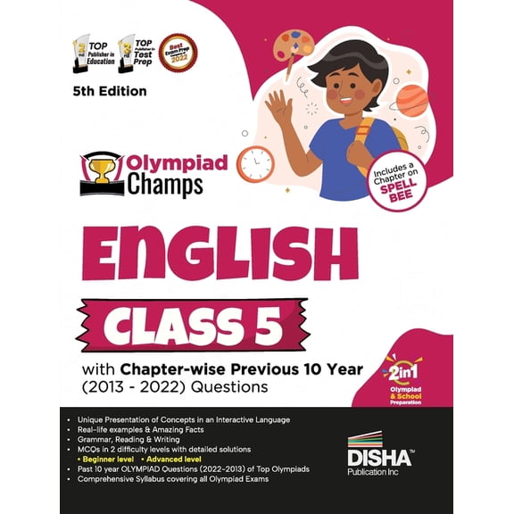 Olympiad Champs English Class 5 with Chapter-wise Previous 10 Year (2013 - 2022) Questions 5th Edition Complete Prep Gui, (Paperback)