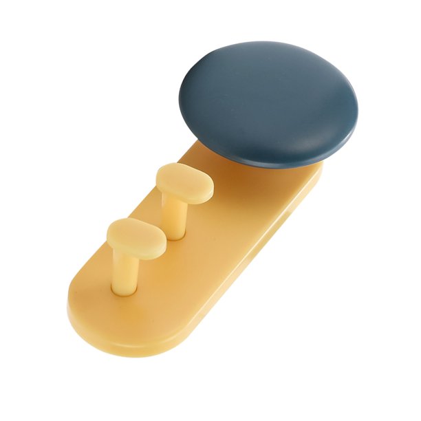 Soporte de almacenamiento Colgador de almacenamiento de alambre autoadhesivo de plástico Gancho de estante colgante para oficina en casa Almacenamiento y organización del hogar azul amarillo Cateissary HA002632-03