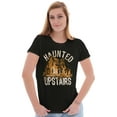 thumbnail image 4 of Haunted House Upstairs Halloween Womens Fitted Plus Size Graphic Tee Brisco Brands 2X, 4 of 5