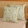 thumbnail image 2 of Spring Pillow Covers 18x18 Inch 2 Pcs Sage Green Wildflower Plant Decor Throw Pillows Vintage Floral Leaves Seasonal Summer Outdoor Decoration Pillowcase Linen Cushion Cover for Couch Sofa Bed, 2 of 6
