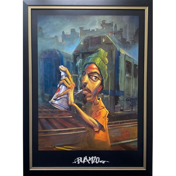 Justin "Bua 420" Custom FRAMED African American Street Graffiti ART Generic