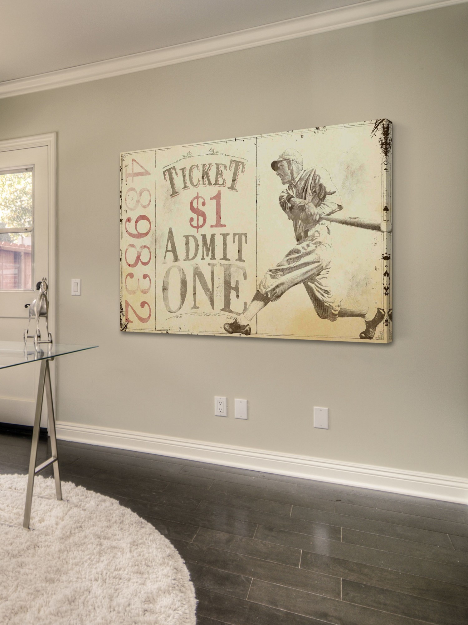 Marmont Hill Inc Marmont Hill - "Baseball Batter-Alternative File Version" by J.F. Kernan Painting Print on Canvas - Multi-color