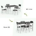 thumbnail image 5 of Tribesigns Modern 5-Piece Dining Table Set for 4, Wooden Kitchen Table with Solid Wood Legs and 4 Chairs, Grey & White, 5 of 7