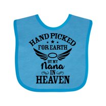 Inktastic Handpicked for Earth by My Nana in Heaven with Angel Wings Boys or Girls Baby Bib