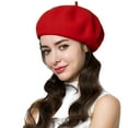 thumbnail image 2 of Wool Beret Hat for Women, Classic French Beret Hat, Women Beret Hat, Red Warm French Hat Cap, 2 of 6