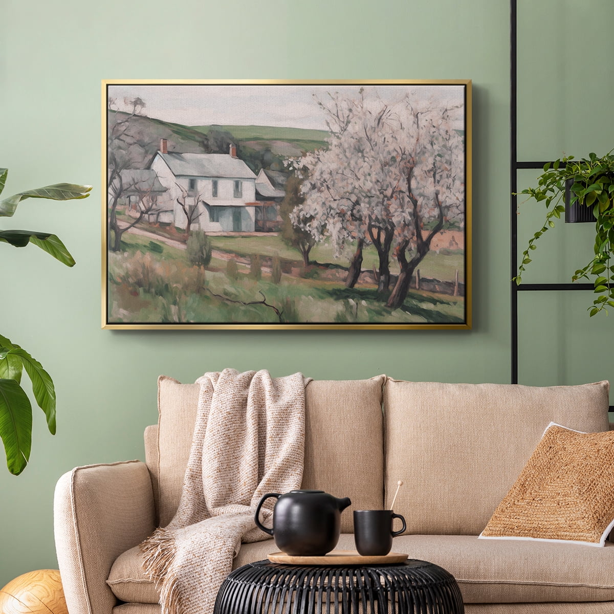 Vintage Landscape-IV By Wexford Home Framed in Gold Wood Gallery Wrapped Canvas 25 in. x 37 in.