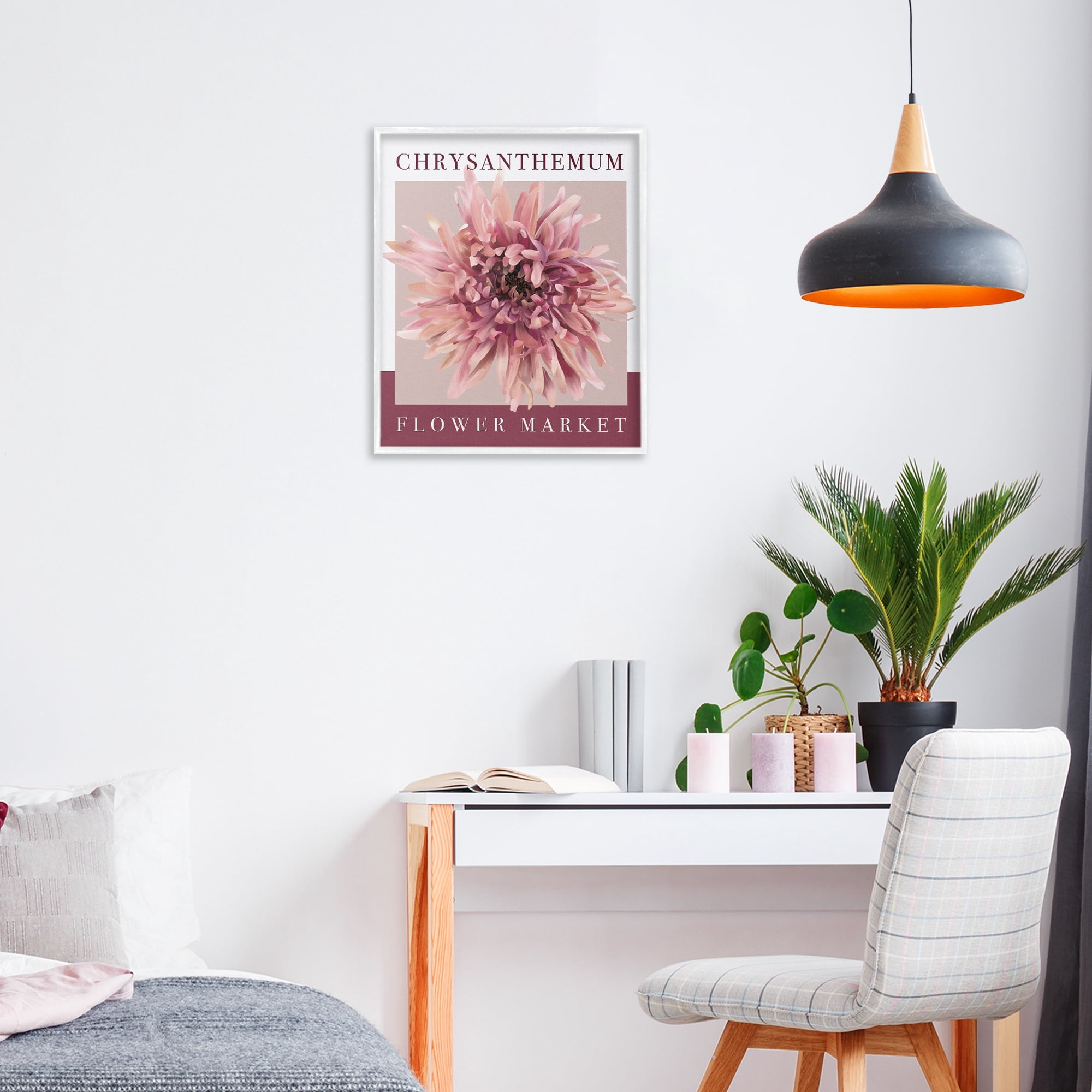 Stupell Industries Chrysanthemum Flower Market White Framed Giclee Art, design by Jennifer Stith